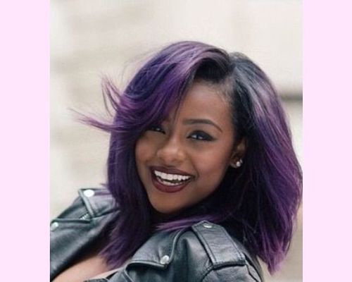 Short Black And Purple Ombre Hair